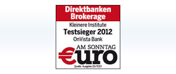 1. Platz im Online-Broker-Test von Euro am Sonntag 1. Platz im Online-Broker-Test von Euro am Sonntag